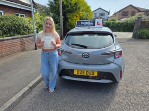 Amy driving test passed