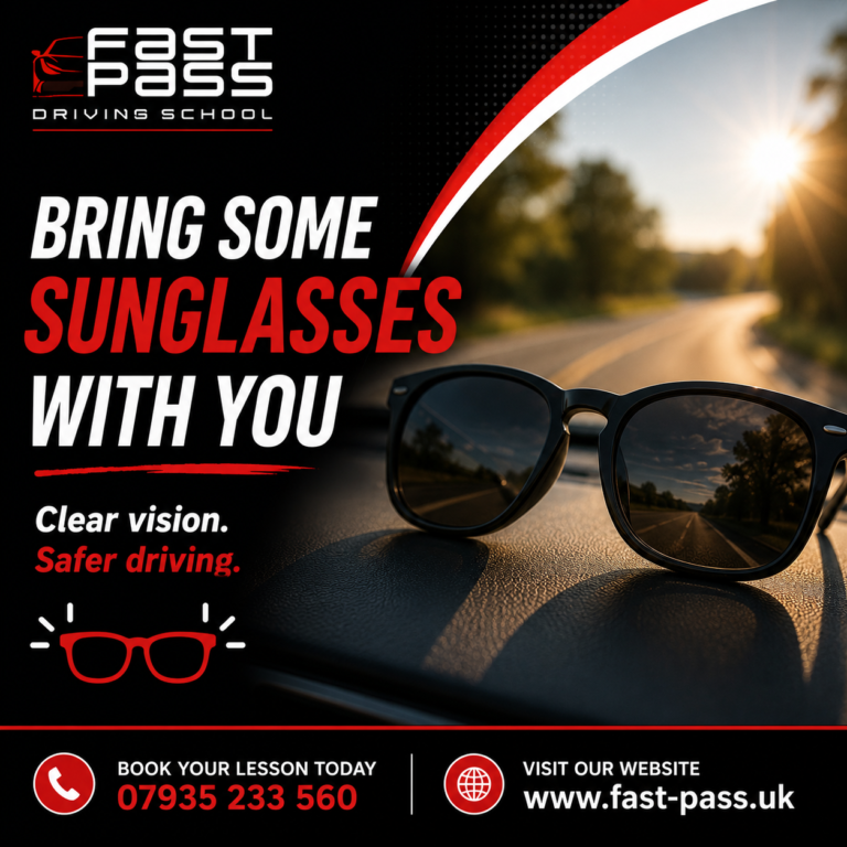 driving lessons - bring your sunglasses