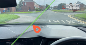 Reference points when pulling voer next to the kerb