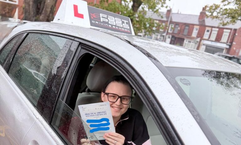 Harmony passed her driving test in Chorley